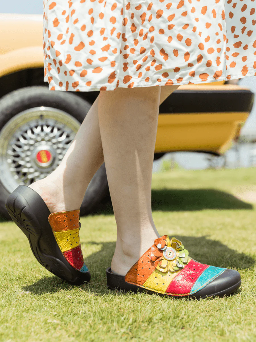 SOFFIA | RAINBOW STREAK LEATHER SANDAL - Image 8