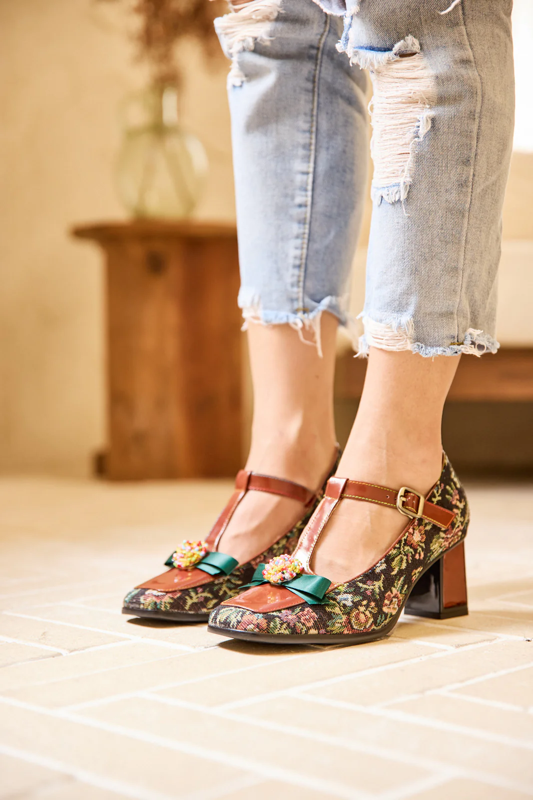 Soffia | Reese Sprinkle Applique T-Strap Pump - Image 2