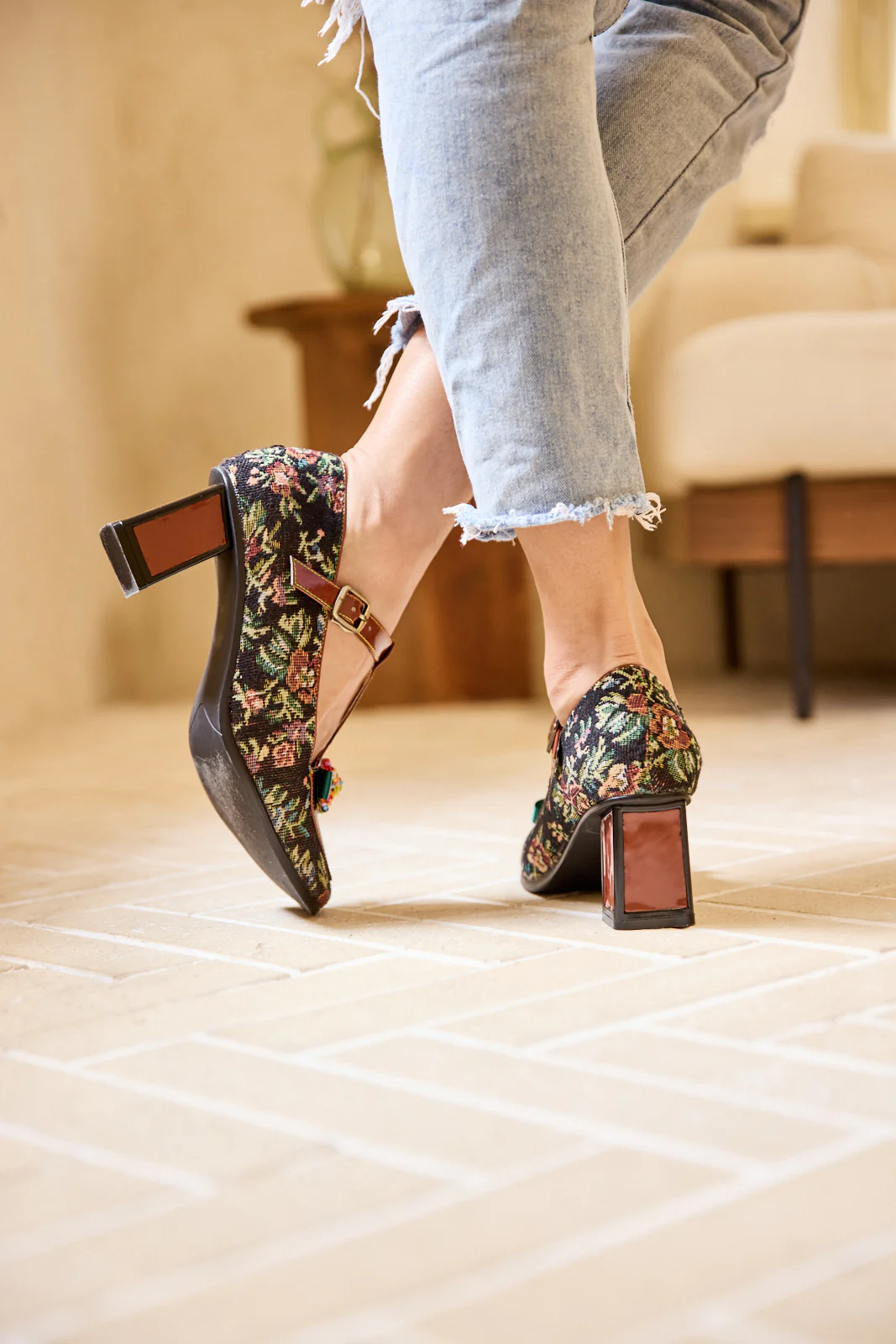 Soffia | Reese Sprinkle Applique T-Strap Pump - Image 4