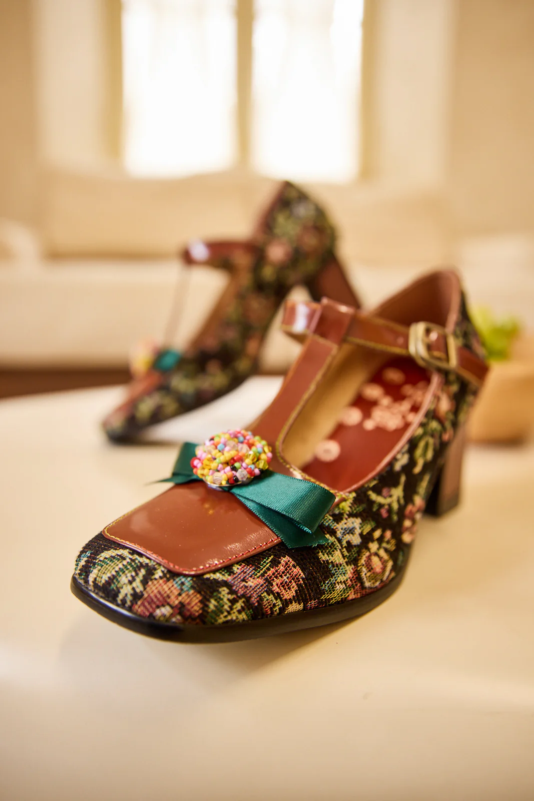 Soffia | Reese Sprinkle Applique T-Strap Pump - Image 6