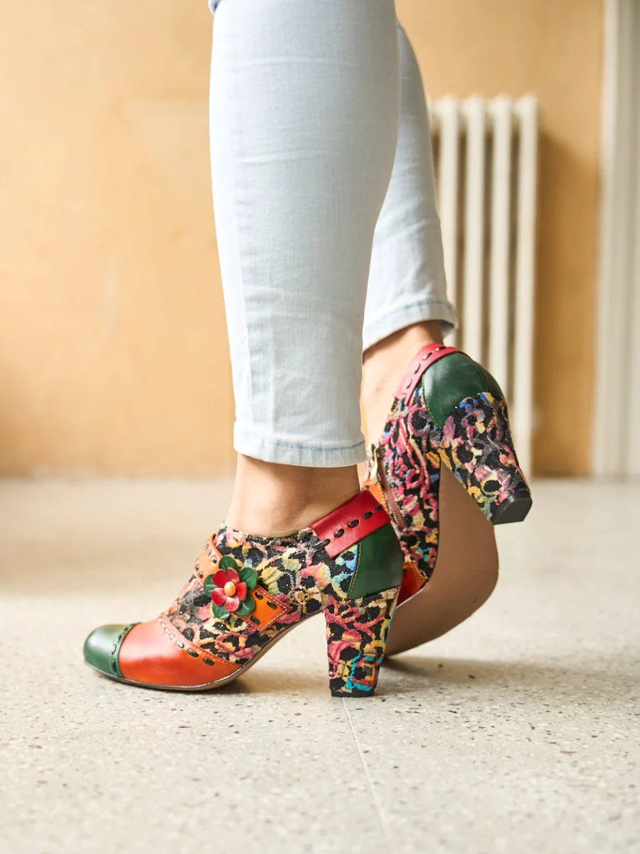 Soffia | Renay Canvas Jacquard Leather Pump Brogues - Image 5