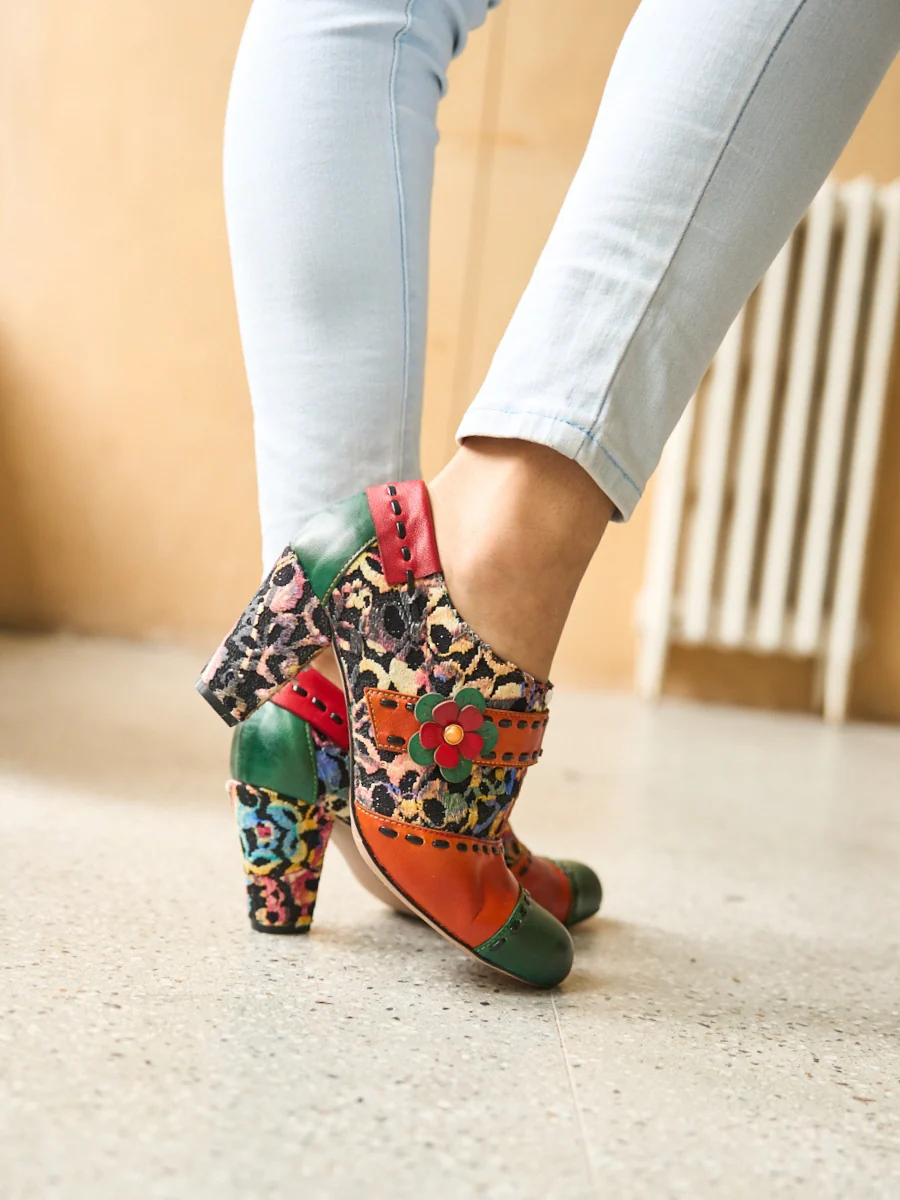 Soffia | Renay Canvas Jacquard Leather Pump Brogues - Image 6