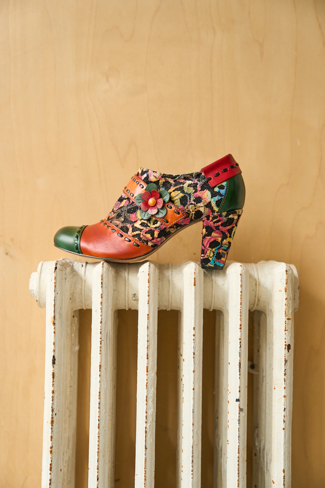 Soffia | Renay Canvas Jacquard Leather Pump Brogues - Image 8