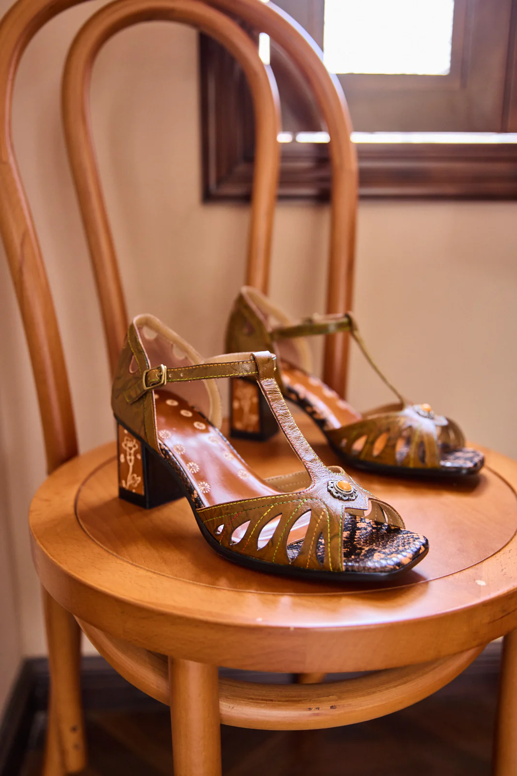Soffia | Romancing You Crack Floral T-Strap Pump - Image 7