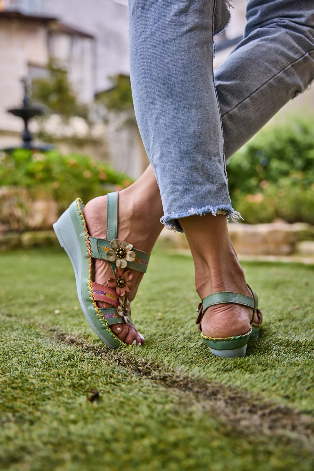 Soffia | Rosalie Floral Applique Slingback Sandals - Image 10
