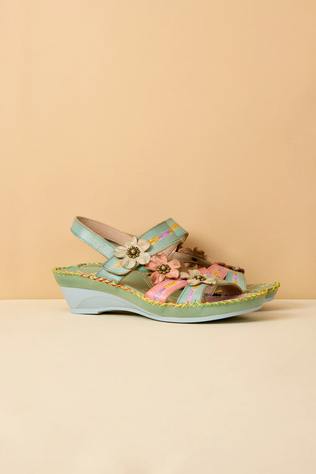 Soffia | Rosalie Floral Applique Slingback Sandals - Image 2