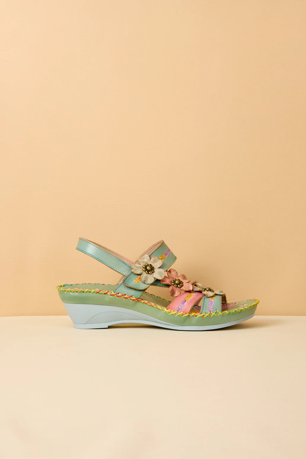Soffia | Rosalie Floral Applique Slingback Sandals - Image 3