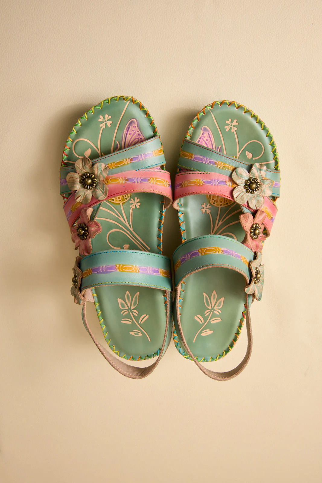Soffia | Rosalie Floral Applique Slingback Sandals - Image 5