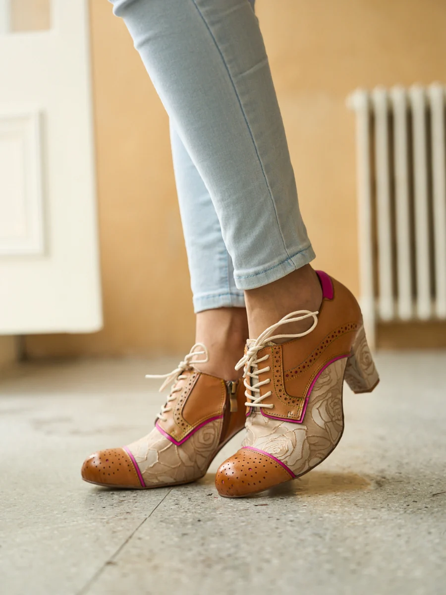 Soffia | Roses Harvest Jacquard Leather Oxford - Image 3