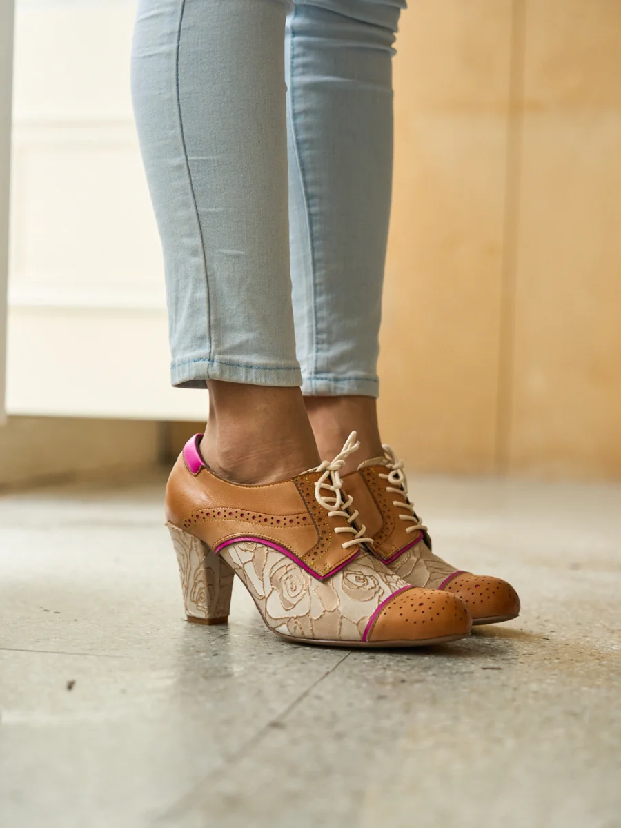 Soffia | Roses Harvest Jacquard Leather Oxford - Image 4