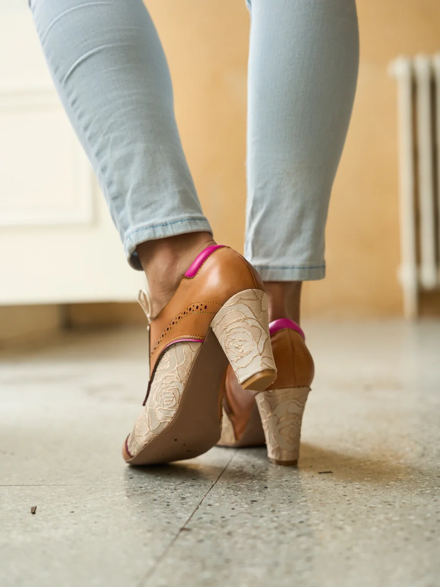 Soffia | Roses Harvest Jacquard Leather Oxford - Image 5