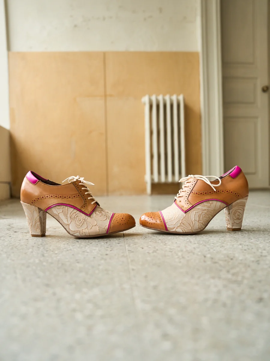 Soffia | Roses Harvest Jacquard Leather Oxford - Image 7