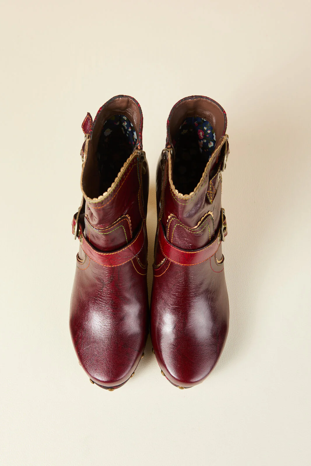 Soffia | Rosy Romance Leather Ankle Boots - Image 14