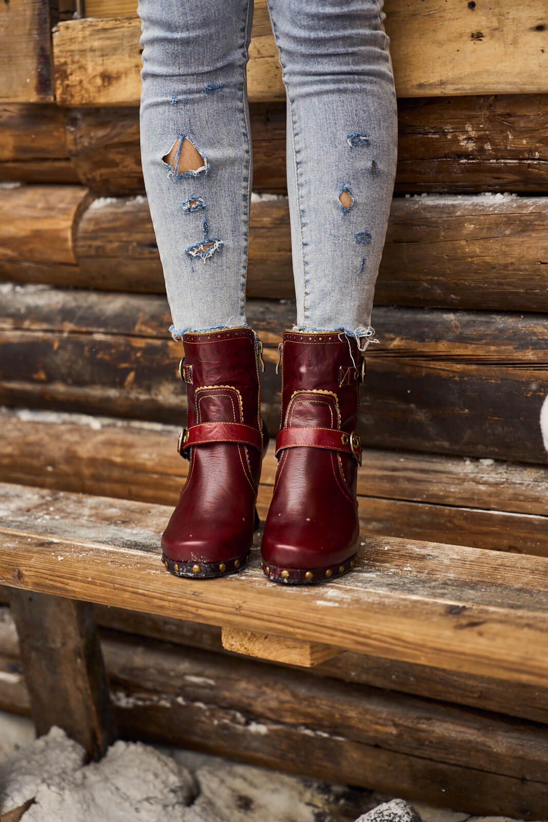 Soffia | Rosy Romance Leather Ankle Boots - Image 4