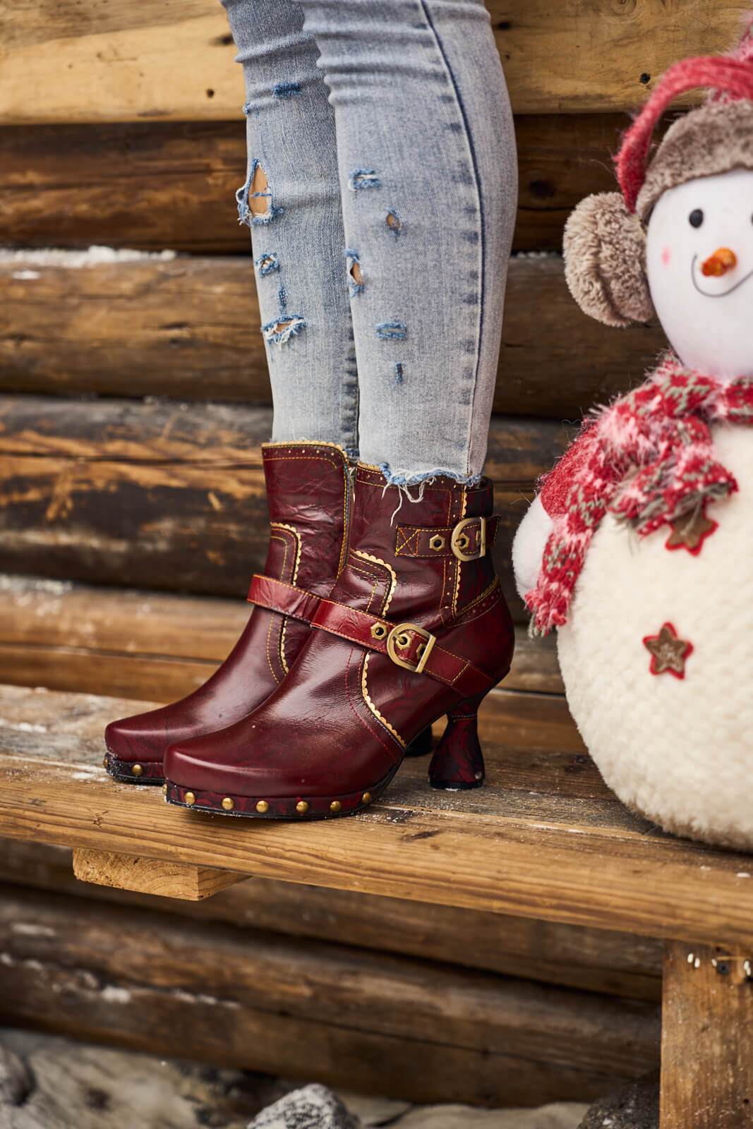 Soffia | Rosy Romance Leather Ankle Boots - Image 5