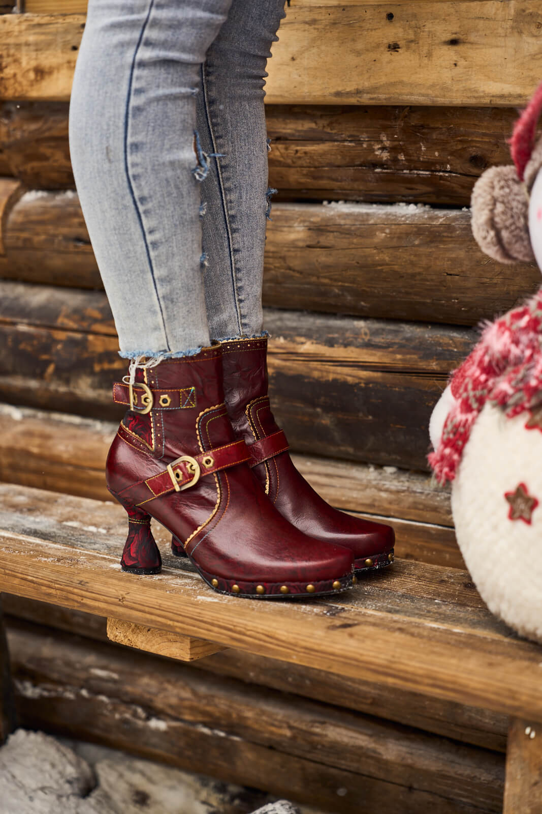 Soffia | Rosy Romance Leather Ankle Boots - Image 6