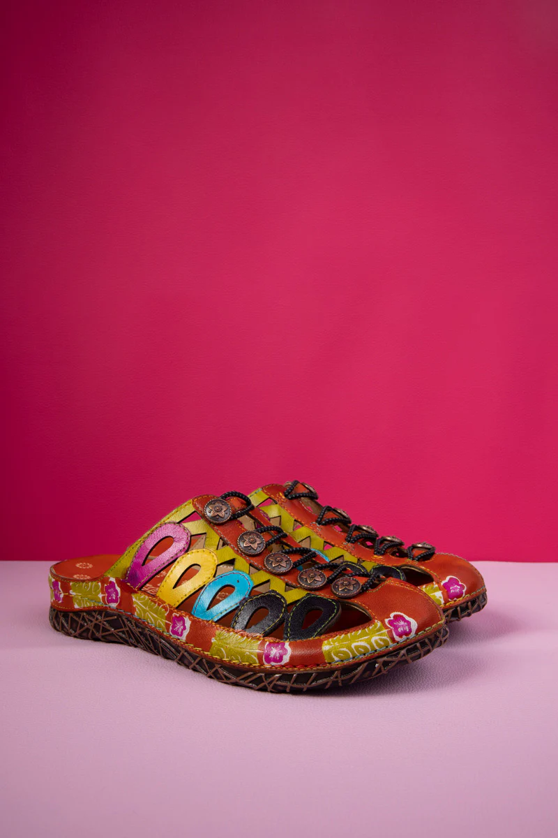 Soffia | Rowan Floral Embossed Leather Sandal - Image 2