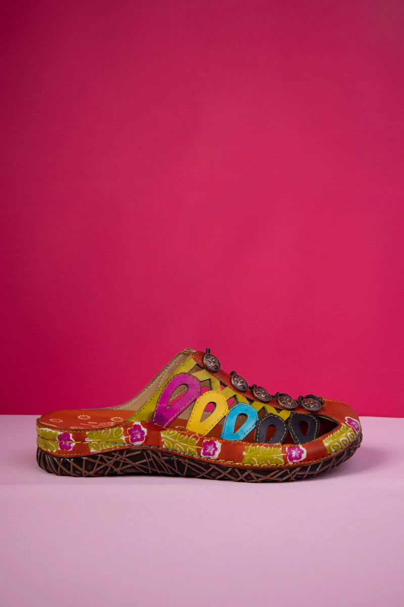 Soffia | Rowan Floral Embossed Leather Sandal - Image 3