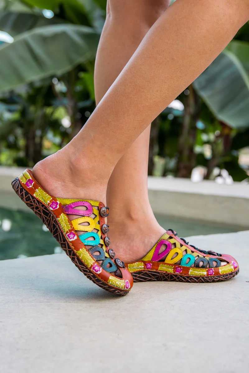 Soffia | Rowan Floral Embossed Leather Sandal - Image 8