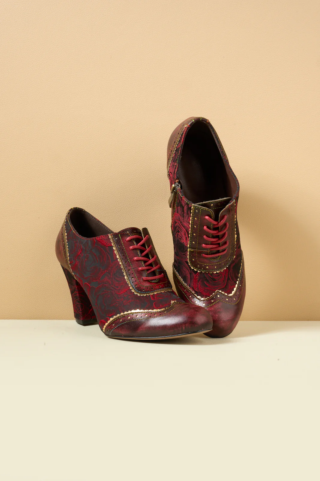 Soffia | Send Love Rose Jacquard Leather Oxford - Image 10