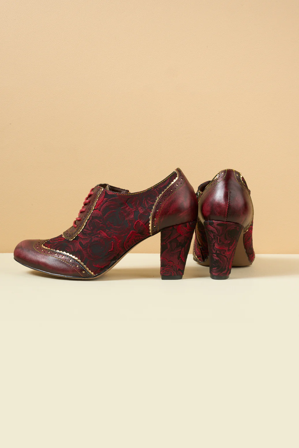 Soffia | Send Love Rose Jacquard Leather Oxford - Image 12