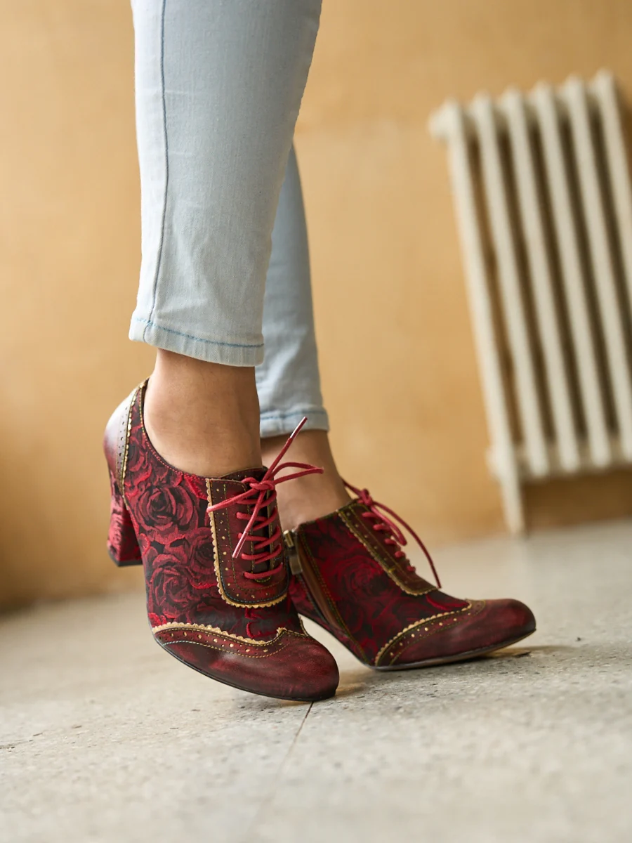 Soffia | Send Love Rose Jacquard Leather Oxford - Image 2