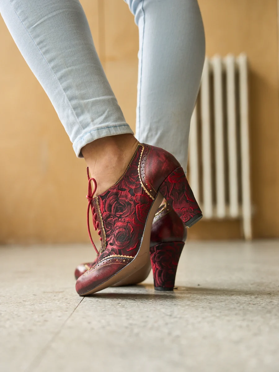 Soffia | Send Love Rose Jacquard Leather Oxford - Image 5
