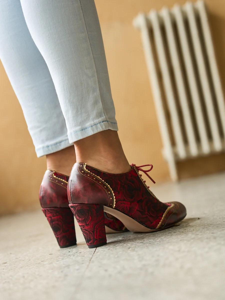 Soffia | Send Love Rose Jacquard Leather Oxford - Image 6
