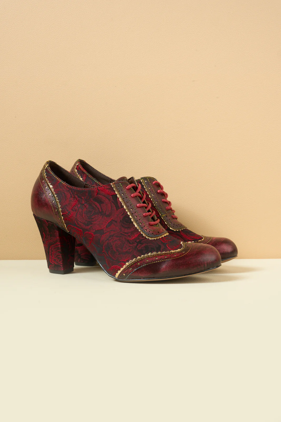 Soffia | Send Love Rose Jacquard Leather Oxford - Image 9