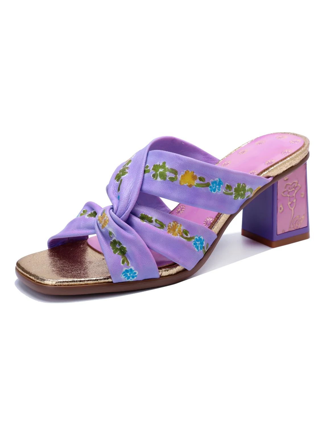 Soffia | Shailene Floral Printed Leather Slides - Image 2