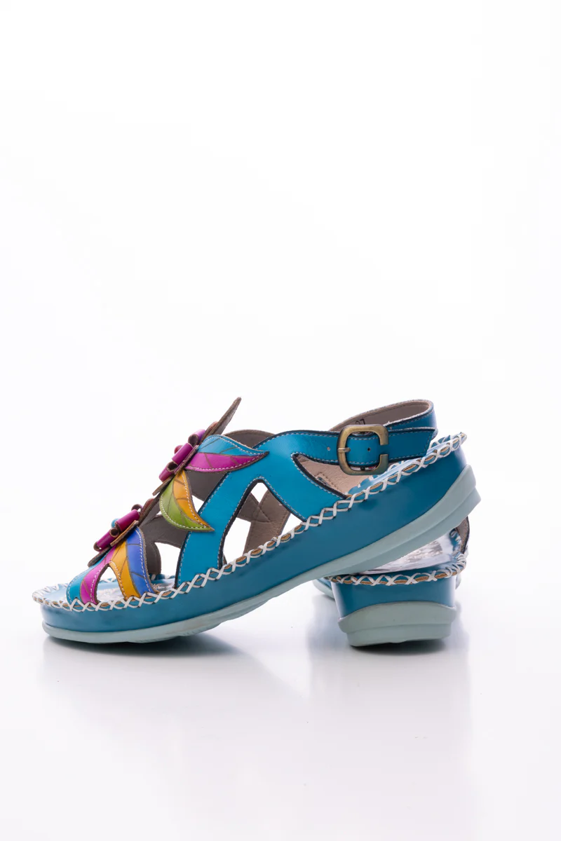 SOFFIA | SKYLAR BLOSSOM APPLIQUE LEATHER SLINGBACK SANDAL - Image 14
