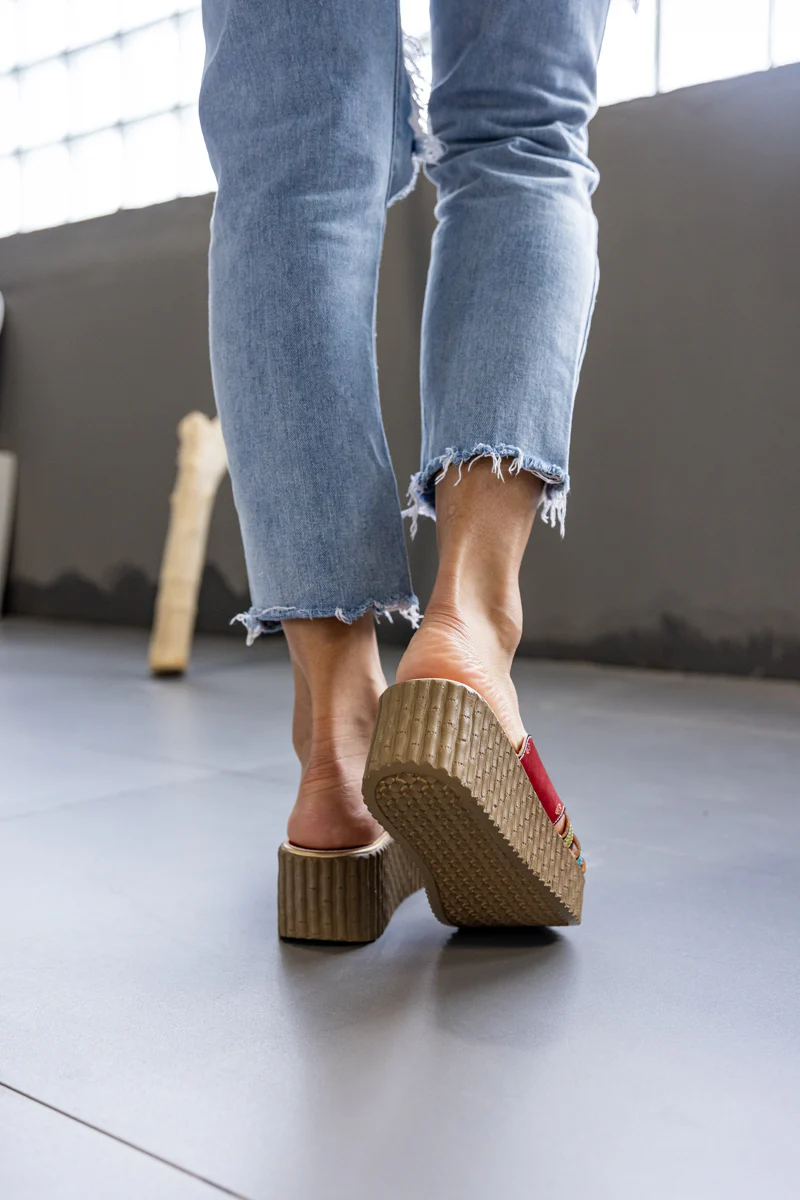 Soffia | Solanah Floral Embossed Leather Platform Clog - Image 10