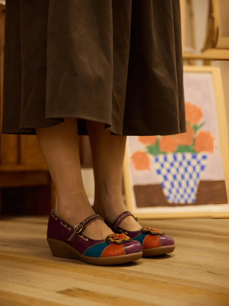 Soffia | Soleil Luzia Floral Leather Mary Jane - Image 3