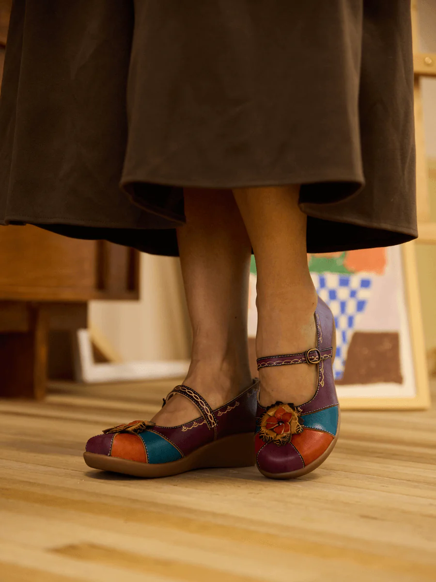 Soffia | Soleil Luzia Floral Leather Mary Jane - Image 4