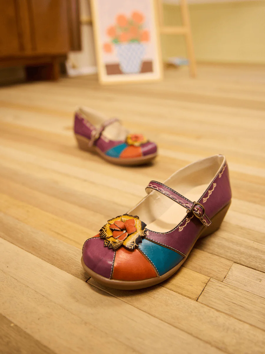 Soffia | Soleil Luzia Floral Leather Mary Jane - Image 6