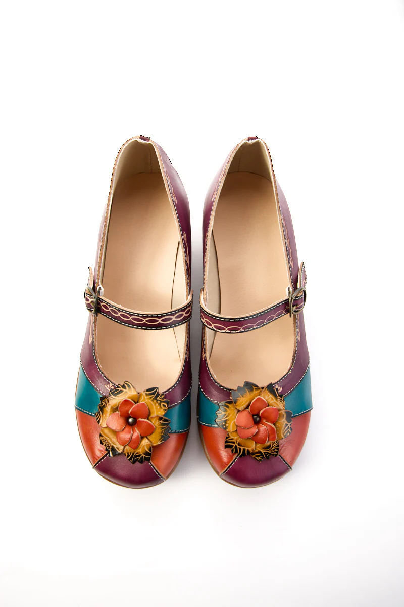 Soffia | Soleil Luzia Floral Leather Mary Jane - Image 9