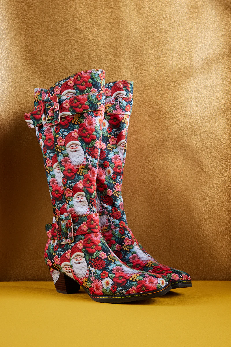 Soffia | Stanta Carnival Christmas Theme Knee-High Boots - Red - Image 10