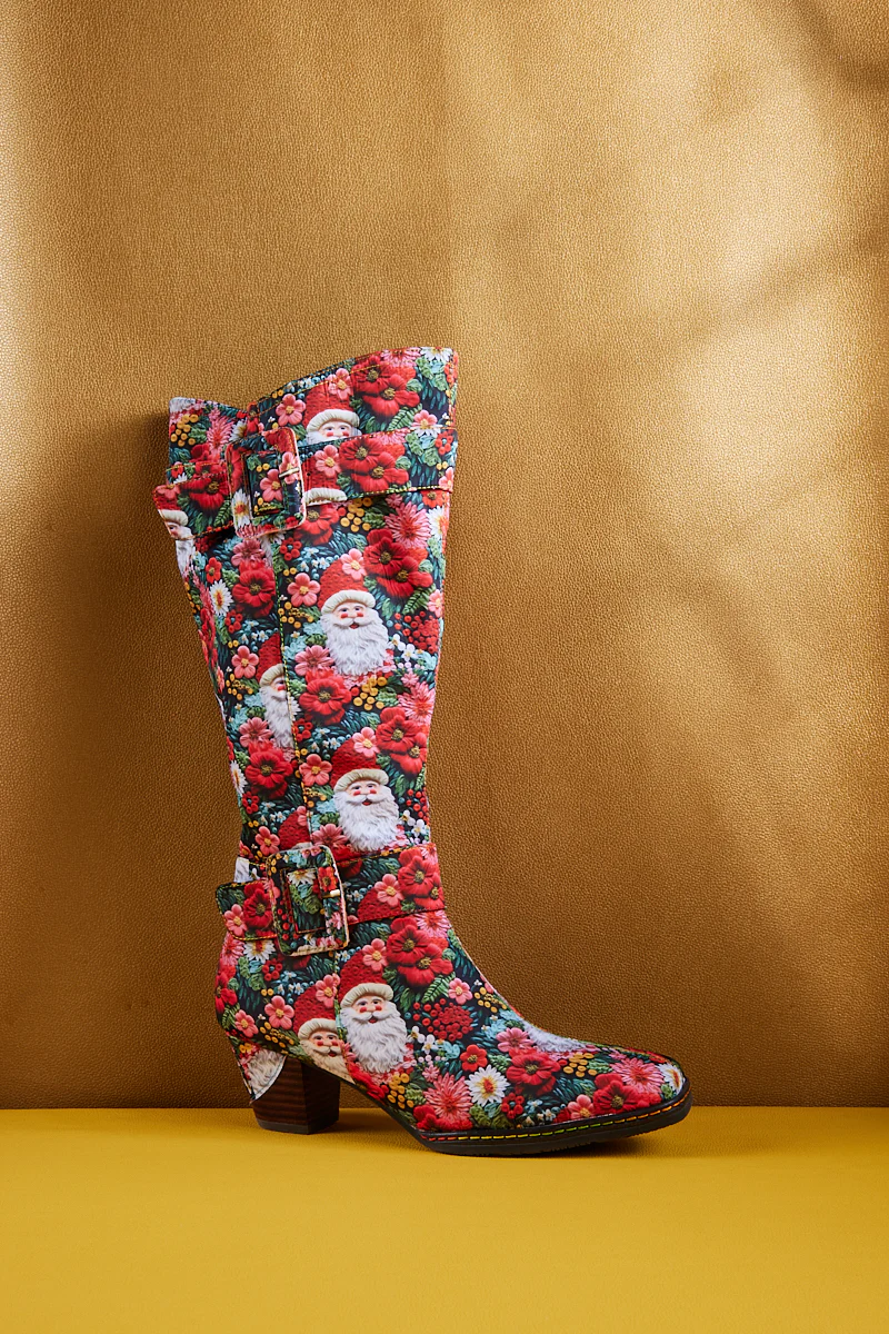 Soffia | Stanta Carnival Christmas Theme Knee-High Boots - Red - Image 12