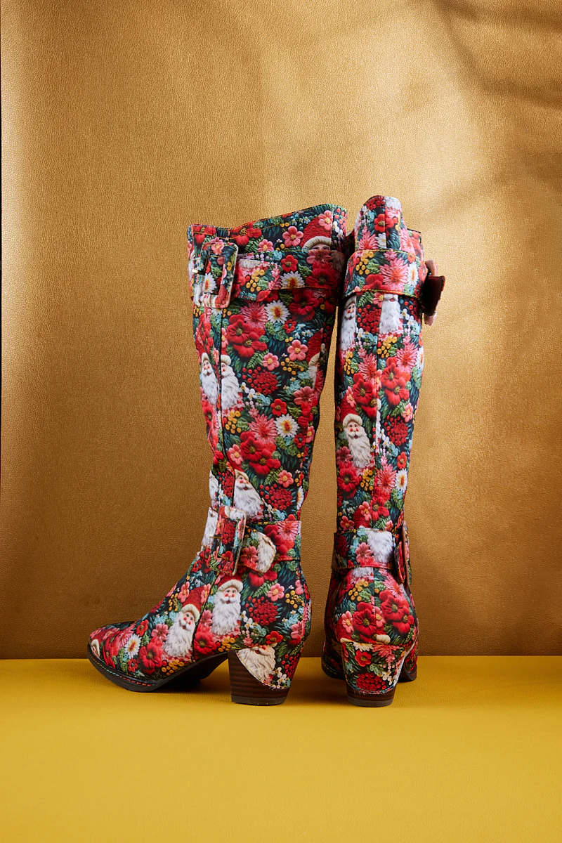 Soffia | Stanta Carnival Christmas Theme Knee-High Boots - Red - Image 13