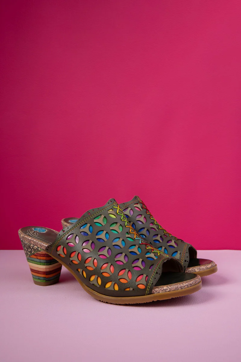 Soffia | Tracee Rainbow Open-Toe Leather Sandal - Image 2