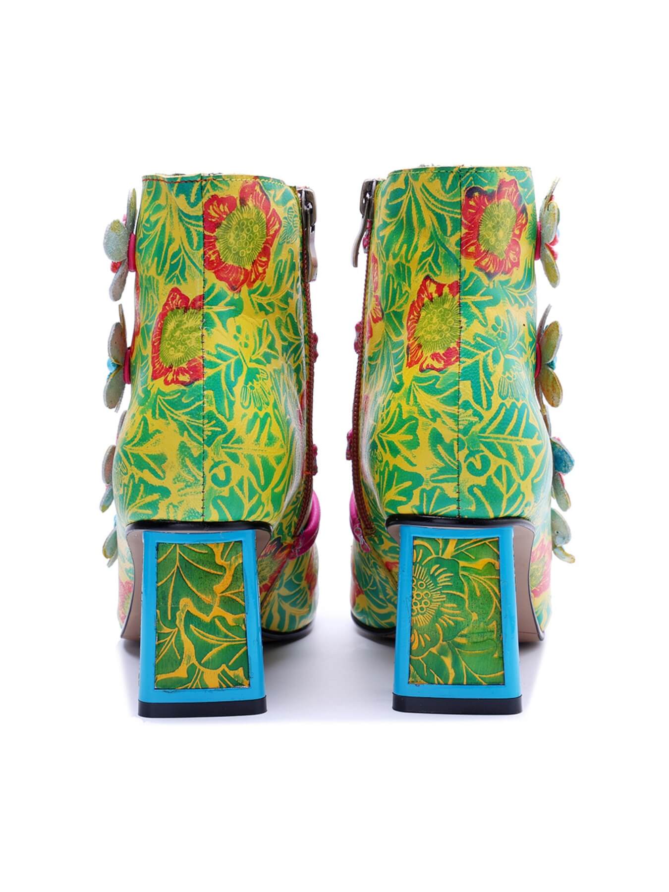 Soffia | Tropic Halo Spring Bloom Leather Ankle Boots - Image 6
