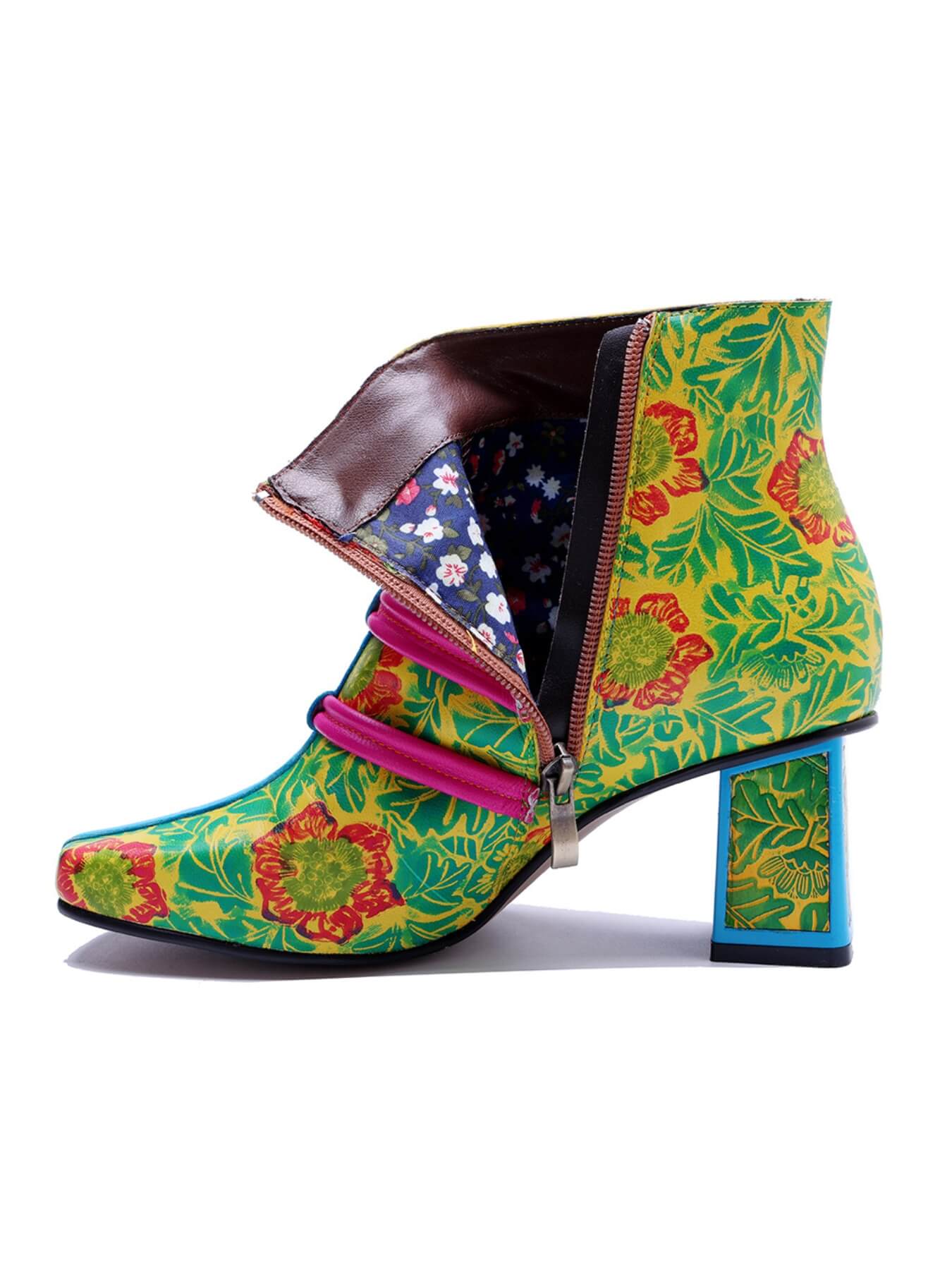 Soffia | Tropic Halo Spring Bloom Leather Ankle Boots - Image 9