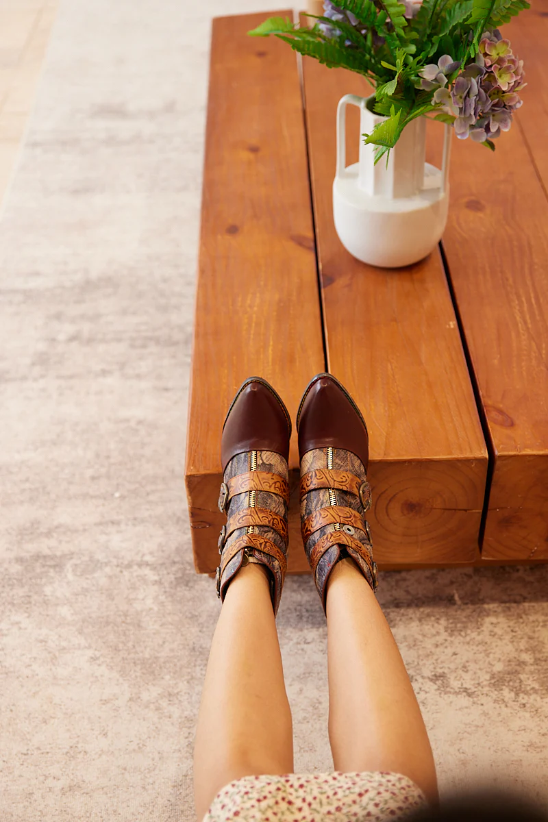 Soffia | Twilight Dusk Leather Moto Boots - Image 10