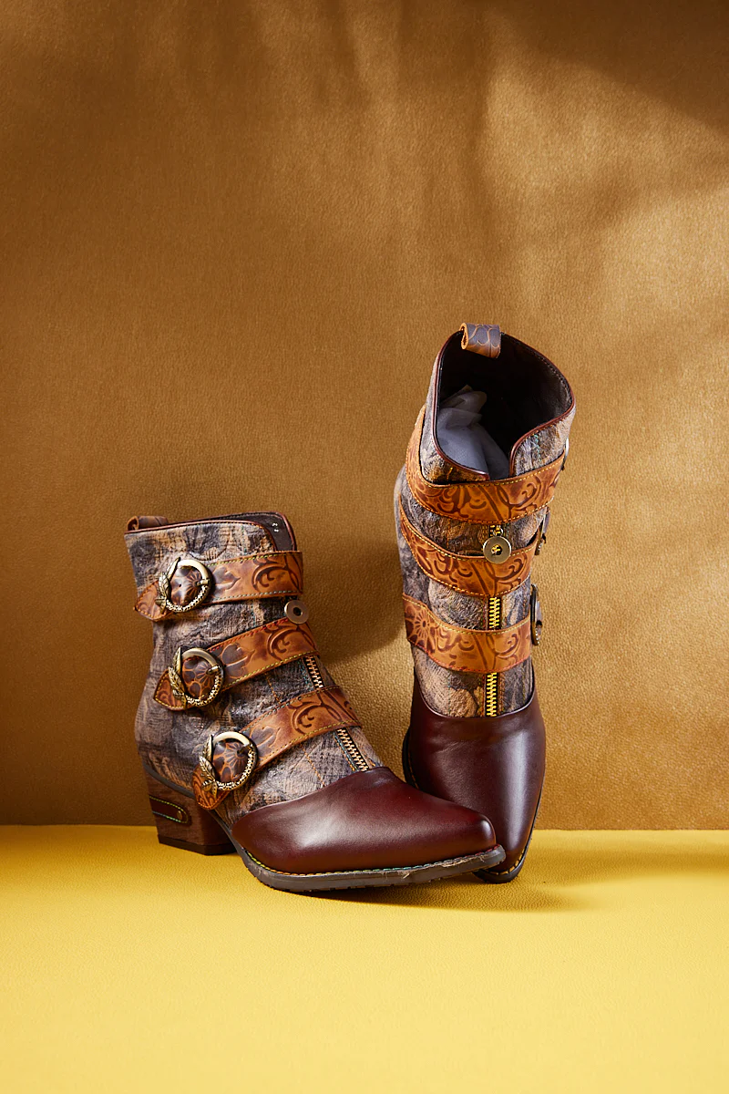 Soffia | Twilight Dusk Leather Moto Boots - Image 3