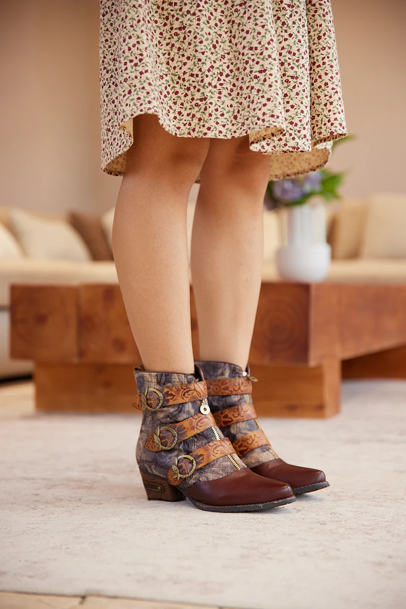 Soffia | Twilight Dusk Leather Moto Boots - Image 5
