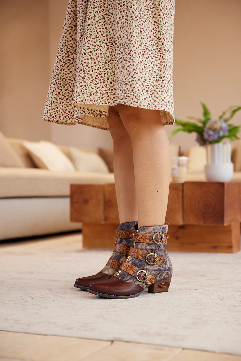 Soffia | Twilight Dusk Leather Moto Boots - Image 7