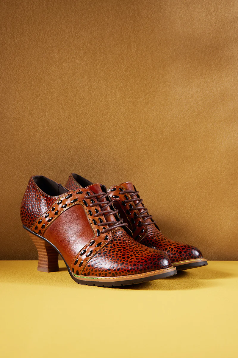 Soffia | Veronika Crack Patterned Leather Oxford - Image 7