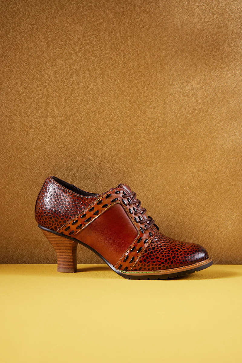 Soffia | Veronika Crack Patterned Leather Oxford - Image 8