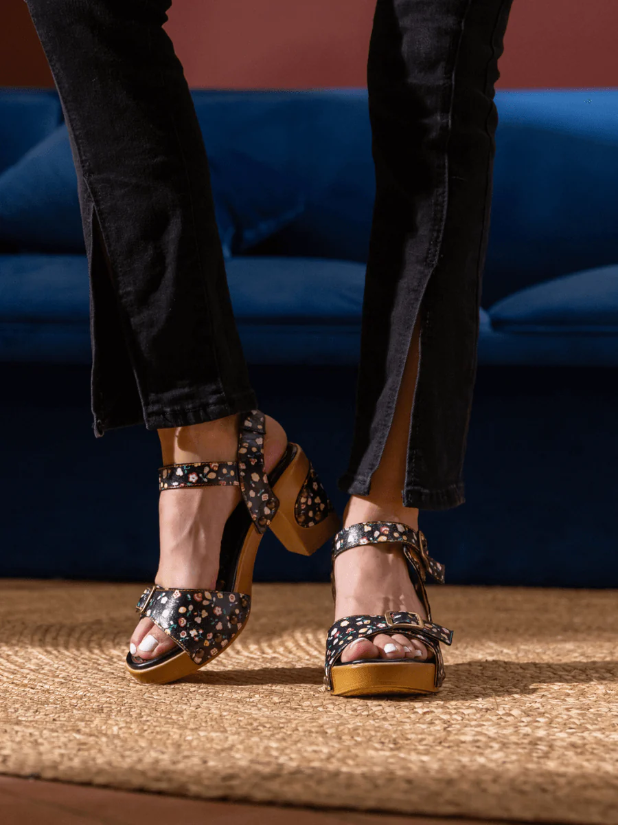 SOFFIA | VILMA FLORAL LEATHER SANDAL - Image 5