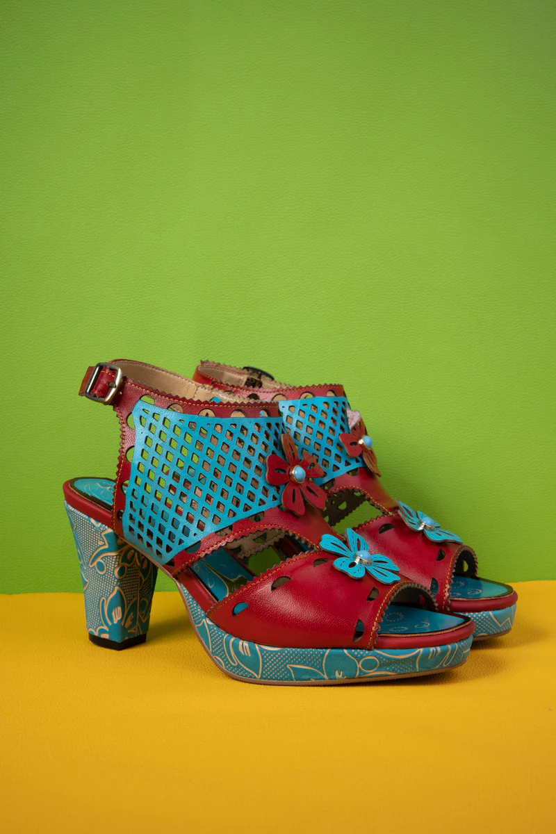 Soffia | Vivien Diamond Perforated Cut-Out Leather Slingback - Image 7